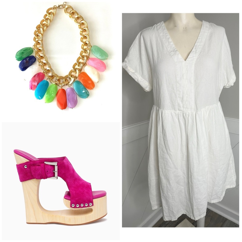 UNIVERSAL THREADS EHITE LINEN DRESS/ SIZE SMALL /